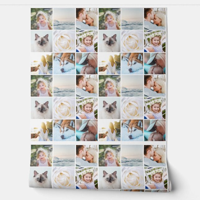 Jouw foto's Aangepaste collage Modern Eenvoudig Behang (Afrollen)