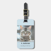 Jouw Funny Cat Photo Bagagelabel (Voorkant verticaal)