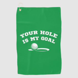 Jouw gat is mijn doel grappige golfbeweging voor g golfhanddoek