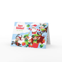 Jouw gezicht hier! Familie van 5 Grappige Kerst