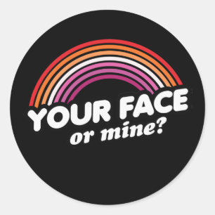 JOUW GEZICHT OF DIE VAN MIJ T-Shirt Ronde Sticker
