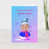 Jouw Gezicht Op Een Kerstkaart Bedankkaart (Voorkant)