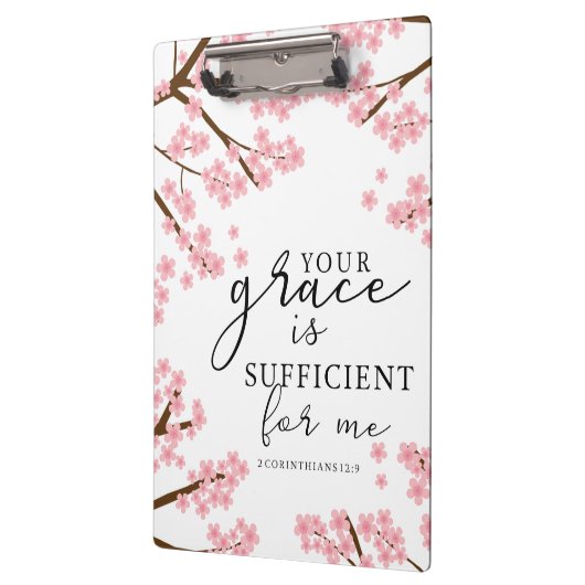 Jouw Grace is voldoende Bijbelse Cherry Blossom. Klembord (Links)