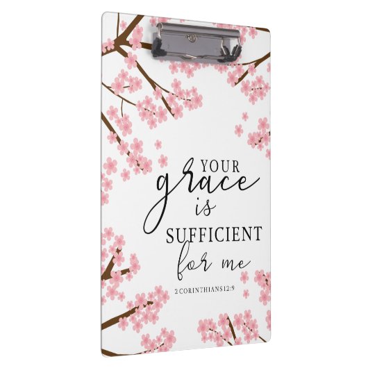 Jouw Grace is voldoende Bijbelse Cherry Blossom. Klembord (Rechts)