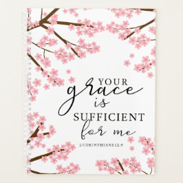 Jouw Grace is voldoende Bijbelse Cherry Blossom. Planner
