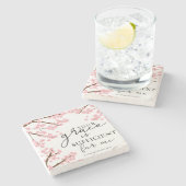 Jouw Grace is voldoende Bijbelse Cherry Blossom. Stenen Onderzetter (Zijkant)