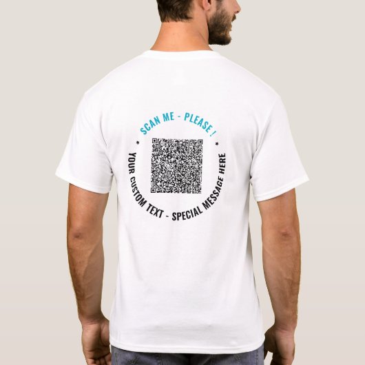 Jouw Grappige QR Code T-Shirt Sjabloon Aangepaste (Achterkant)