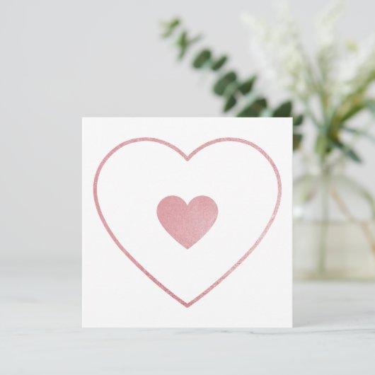 Jouw hart in mijn hart Blush Pink Folie Moederdag Bedankkaart (Staand voorkant)