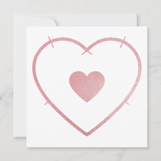 Jouw hart in mijn hart Blush Pink Folie Moederdag Bedankkaart (Voorkant)