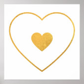 Jouw hart in mijn Heart Yellow Gold Foil Poster (Voorkant)