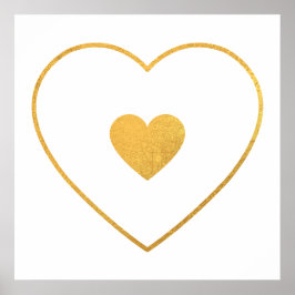 Jouw hart in mijn Heart Yellow Gold Foil Poster