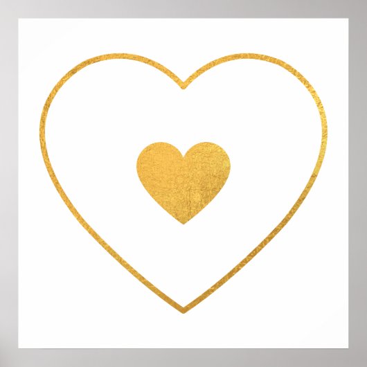 Jouw hart in mijn Heart Yellow Gold Foil Poster (Voorkant)