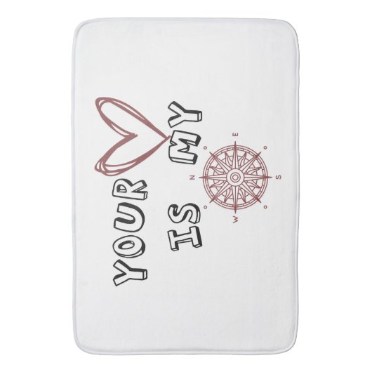 Jouw hart is mijn kompas. badmat (Voorkant Verticaal)