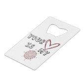 Jouw hart is mijn kompas. creditkaart flessenopener (Achterkant Gekanteld)