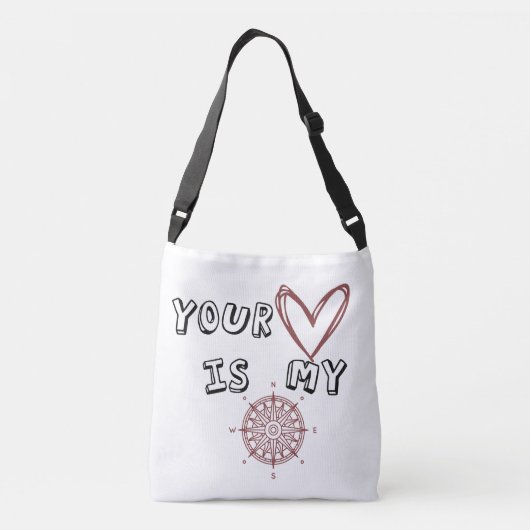 Jouw hart is mijn kompas. crossbody tas (Achterkant)
