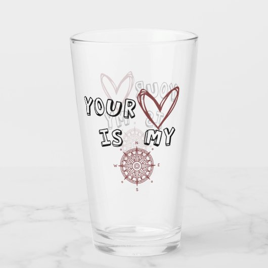 Jouw hart is mijn kompas. glas (Achterkant)