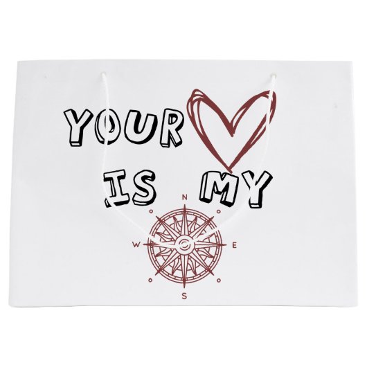 Jouw hart is mijn kompas. groot cadeauzakje (Voorkant)