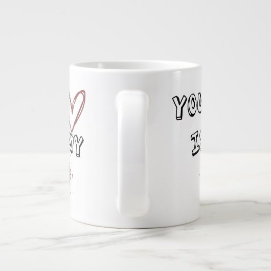 Jouw hart is mijn kompas. grote koffiekop (Achterkant)