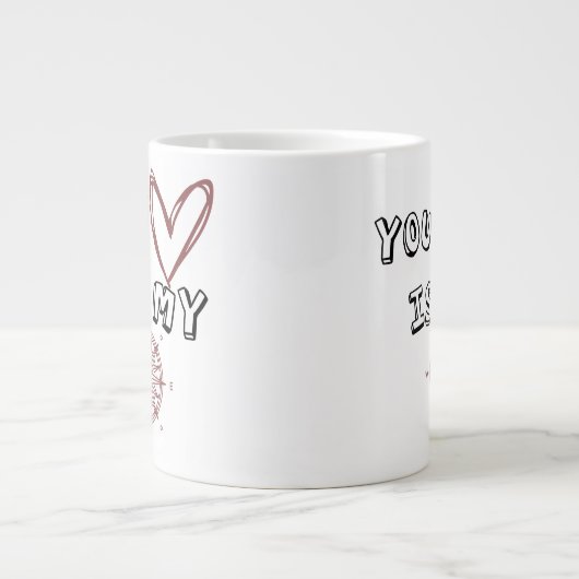 Jouw hart is mijn kompas. grote koffiekop (Voorkant)