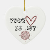 Jouw hart is mijn kompas. keramisch ornament (Achterkant)
