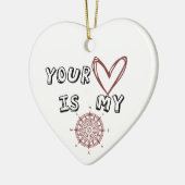 Jouw hart is mijn kompas. keramisch ornament (Links)