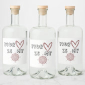 Jouw hart is mijn kompas. likeurfles etiket (Flessen)