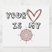 Jouw hart is mijn kompas. likeurfles etiket (Enkel label)