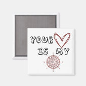 Jouw hart is mijn kompas. magneet (Voorkant / Achterkant)