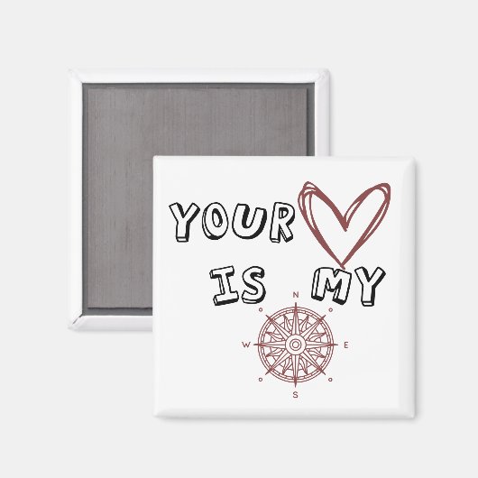 Jouw hart is mijn kompas. magneet (Voorkant / Achterkant)