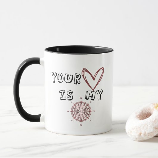 Jouw hart is mijn kompas. mok (Met donut)