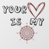 Jouw hart is mijn kompas. raamsticker (Vel)