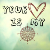 Jouw hart is mijn kompas. raamsticker (Vel 3)