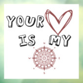 Jouw hart is mijn kompas. raamsticker (Vel 3)