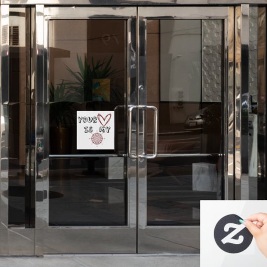 Jouw hart is mijn kompas. raamsticker (Kantoordeur)