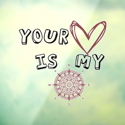 Jouw hart is mijn kompas. raamsticker (Vel 3)
