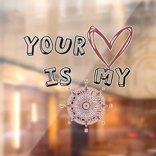 Jouw hart is mijn kompas. raamsticker (Vel 2)