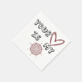 Jouw hart is mijn kompas. servet (Hoek)