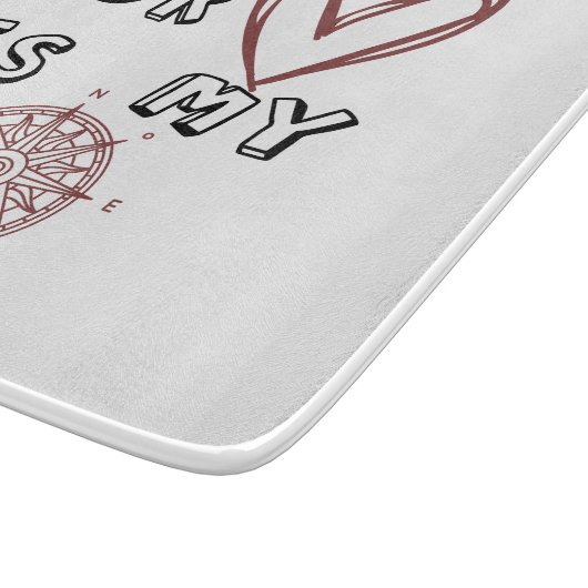 Jouw hart is mijn kompas. snijplank (Hoek)