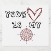 Jouw hart is mijn kompas. sparkling wijnetiket (Enkel label)