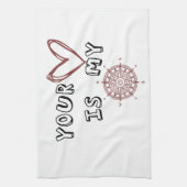 Jouw hart is mijn kompas. theedoek (Verticaal)