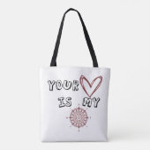 Jouw hart is mijn kompas. tote bag (Achterkant)