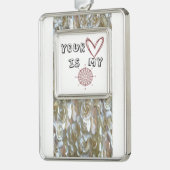 Jouw hart is mijn kompas. verzilverd omlijst ornament (Links)