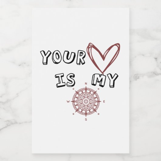 Jouw hart is mijn kompas. voedselcontainer etiket (Enkel label)