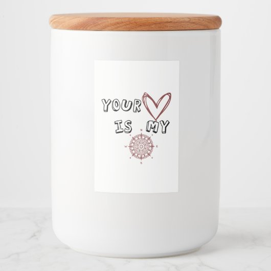 Jouw hart is mijn kompas. voedselcontainer etiket (Voorkant)