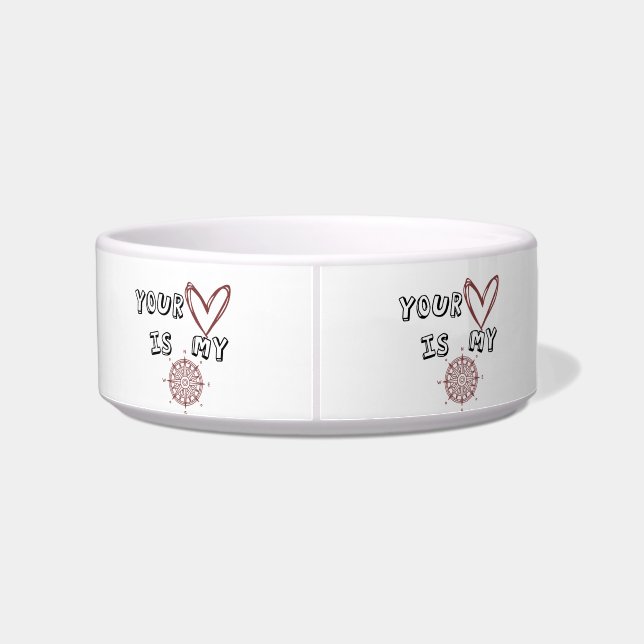 Jouw hart is mijn kompas. voerbakje (Achterkant)