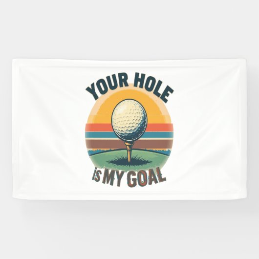 Jouw hole is mijn doel golfen golf spandoek (Horizontaal)