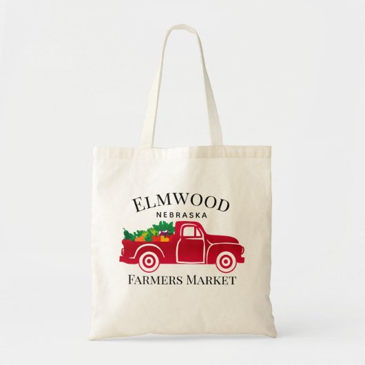 Jouw Hometown | Landbouwmarkt Tote Bag (Voorkant)