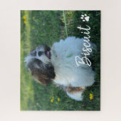 Jouw hond Naam Script Aangepaste Foto Legpuzzel (Verticaal)