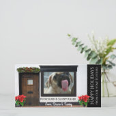 Jouw Honden Kerst Lek Glas Feestdagenkaart (Staand voorkant)