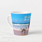 Jouw huisdier foto latte mok met aangepaste naam (Linkerhoek)